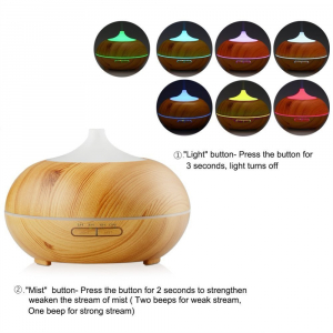 Umidificator Optimus AT Home™ 1704 cu ultrasunete, aromaterapie, 25-30m², purificator aer, difuzor, rezervor 300ml, light wood [2]