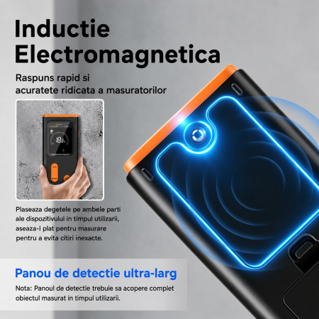 Umidometru digital inductiv YITANGTEC YT301, fara pini, pentru lemn, zidarie si pereti, LCD iluminat, alarma umiditate, adancime detectie 19 mm [17]