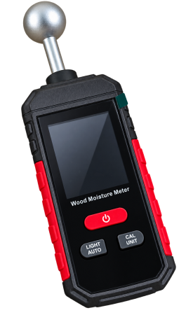 Umidometru lemn fara contact Optimus AT 637 – detector digital de umiditate 0–100% RH, adâncime 5–40 mm [1]
