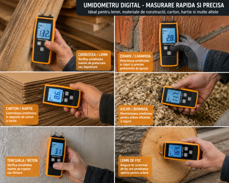 Umidometru profesional Optimus AT 660 pentru stabilirea umiditatii 4 clase de lemn, ciment, mortar, caramida, karstenite [11]