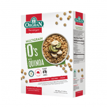 Orgran - Cercuri multicereale pentru mic dejun cu Quinoa fără gluten x 300g [1]