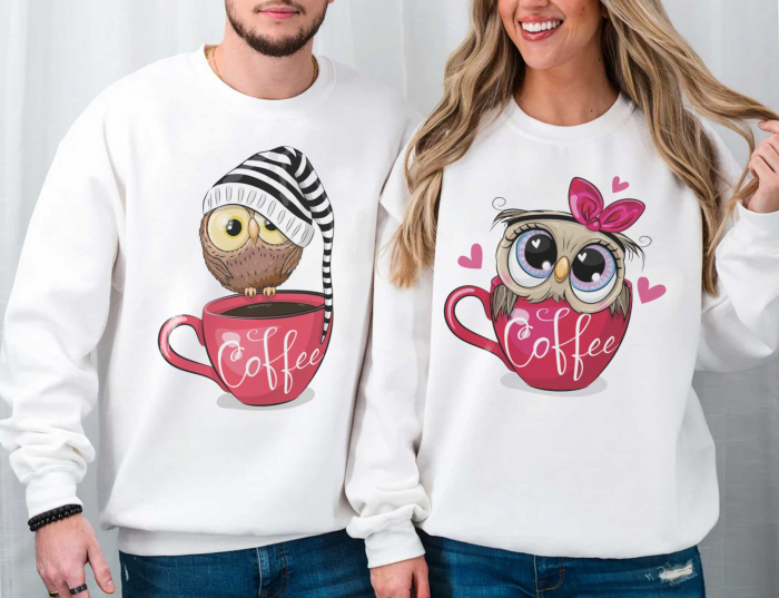 Bluze Cuplu Coffee Owls [1]