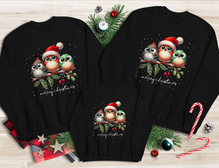 Bluze Familie Christmas Birds [1]