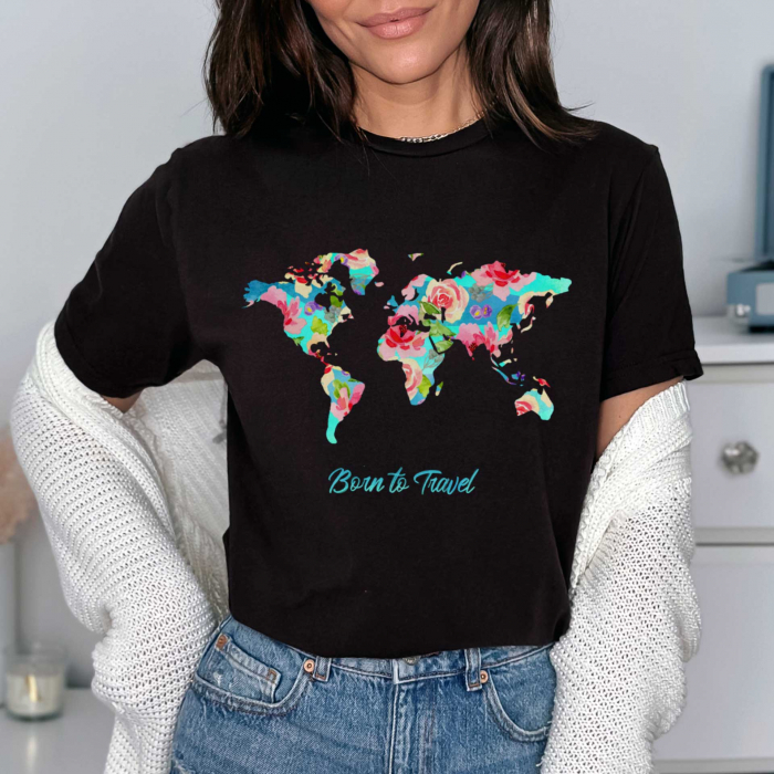Tricou Negru Flower Map [1]