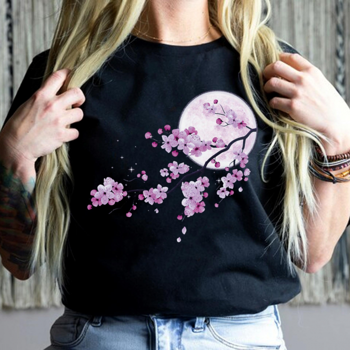 Tricou Negru Blossom Moon [1]
