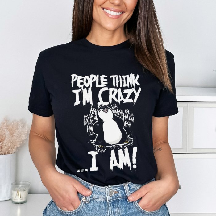 Tricou Negru Crazy Penguin [1]