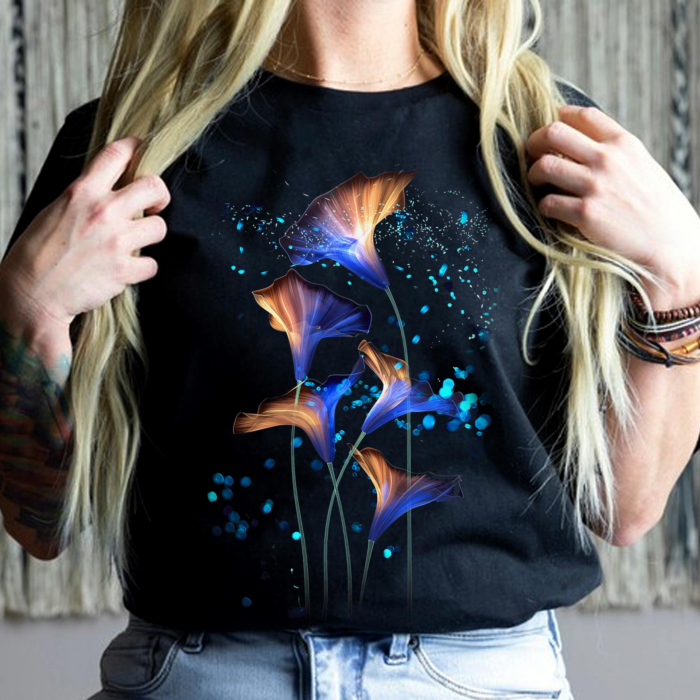 Tricou Negru Glowing Flower [1]