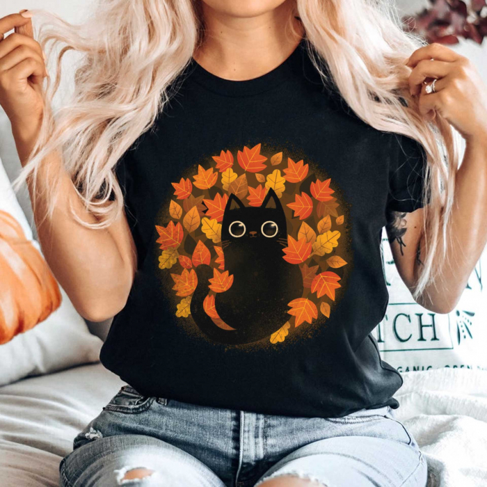 Tricou Negru Maple Cat [1]
