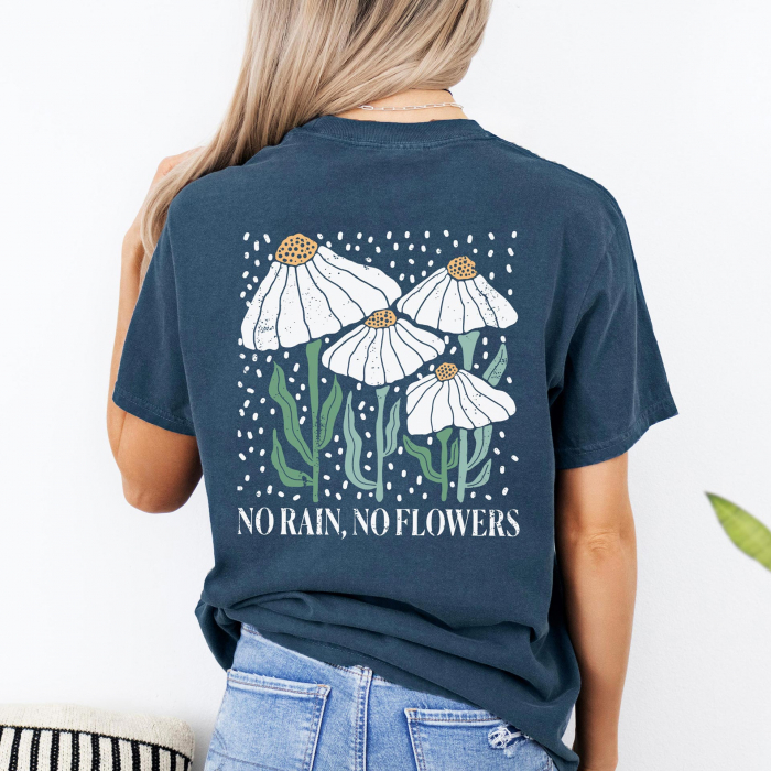 Tricou Relaxed Fit Rain Flowers [3]