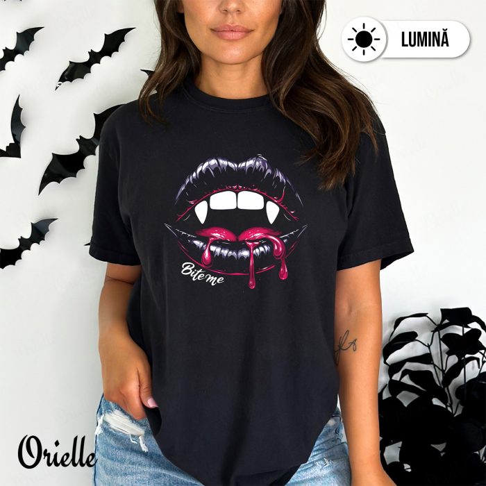Tricou Relaxed Fit Fosforescent Bite Me [3]
