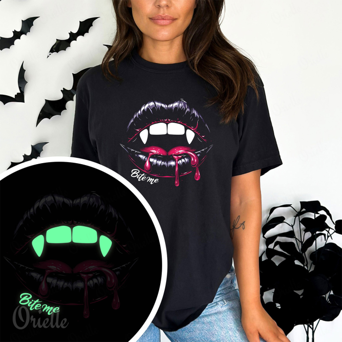 Tricou Relaxed Fit Fosforescent Bite Me [2]