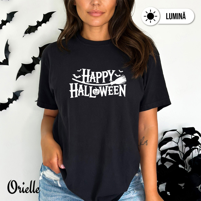 Tricou Relaxed Fit Fosforescent Happy [3]
