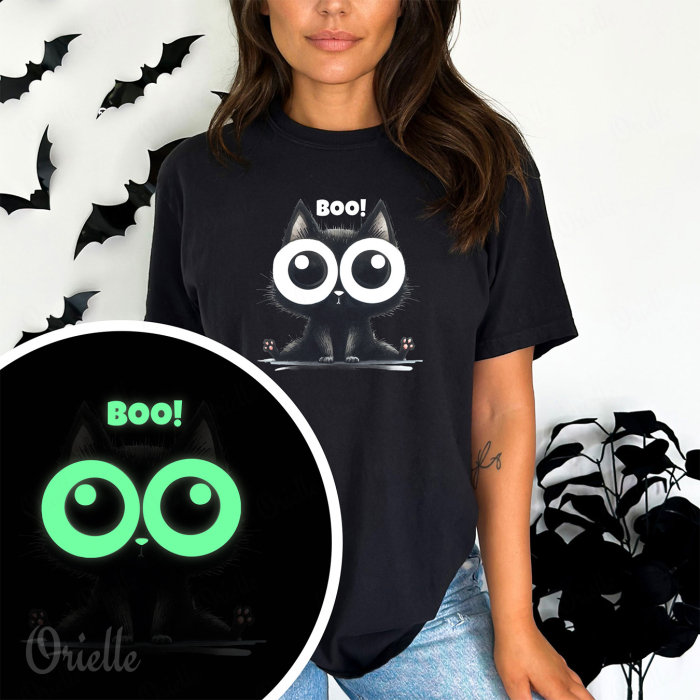 Tricou Relaxed Fit Fosforescent Kitty Boo [2]