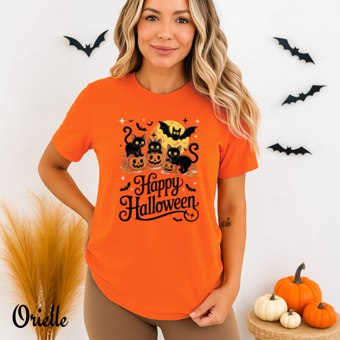 Tricou Relaxed Fit Halloween Cats [1]