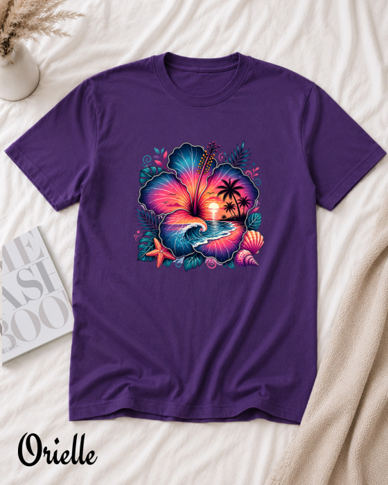 Tricou Relaxed Fit Sunset Flower [2]
