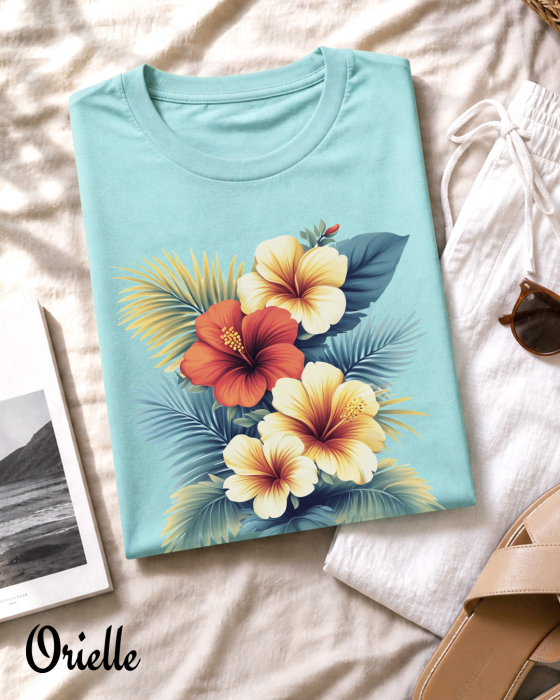 Tricou Relaxed Fit Tropical Flower [2]