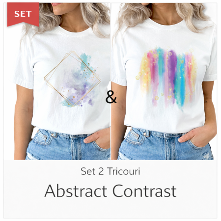 Pachete Tricouri - Set 2 Tricouri Abstract Contrast