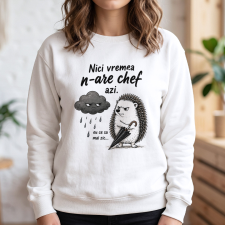 Bluze - Bluză Nu am chef – Off-white, vedere frontală