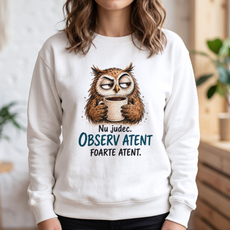 Bluze - Bluză Observ atent – Off-white, vedere frontală