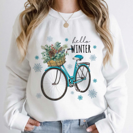 Bluze Craciun - Bluza Winter Bicycle