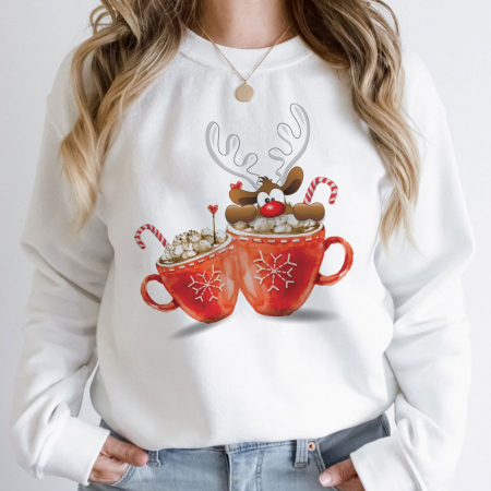Bluze Craciun - Bluza Hot Choco Deer