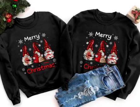 Bluze Cuplu - Bluze Cuplu Gnome Christmas