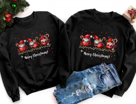 Bluze Cuplu - Bluze Cuplu Festive Gnome Cups