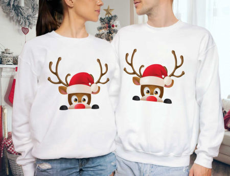 Seturi Bluze - Bluze Cuplu Hello Rudolph