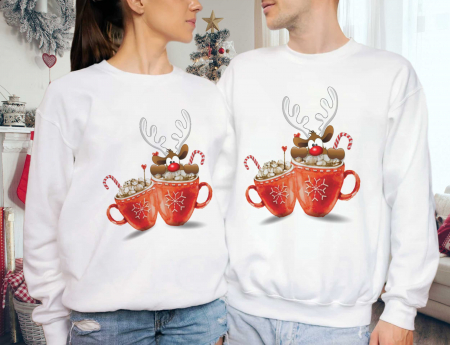 Seturi Bluze - Bluze Cuplu Hot Choco Deer