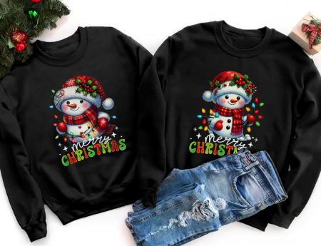 Seturi Bluze - Bluze Cuplu Snowman Lights