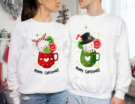 Bluze Cuplu - Bluze Cuplu Snowmie Cups