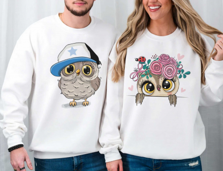 De Cuplu - Bluze Cuplu Blue Owls