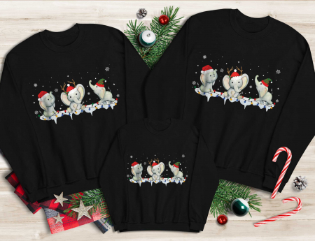 Bluze Familie - Bluze Familie Snow Elephants