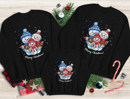 Bluze Familie - Bluze Familie Snowman Family