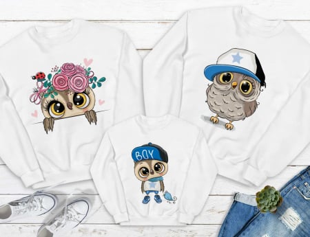 Seturi Familie - Bluze Familie Blue Owls