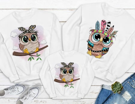 Seturi Familie - Bluze Familie Wild Owls Girl