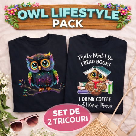 Animale - Set 2 Tricouri Owl Lifestyle Pack