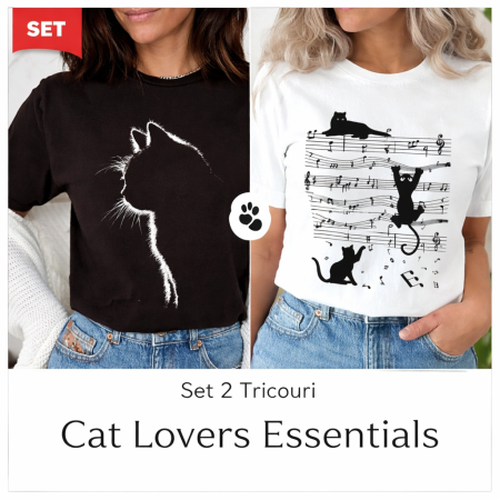 Pachete Tricouri - Set 2 Tricouri Cat Lovers Essentials