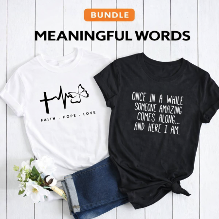 Pachete Tricouri - Set 2 Tricouri Meaningful Words