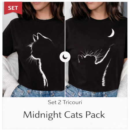 Pachete Tricouri - Set 2 Tricouri Midnight Cats Pack