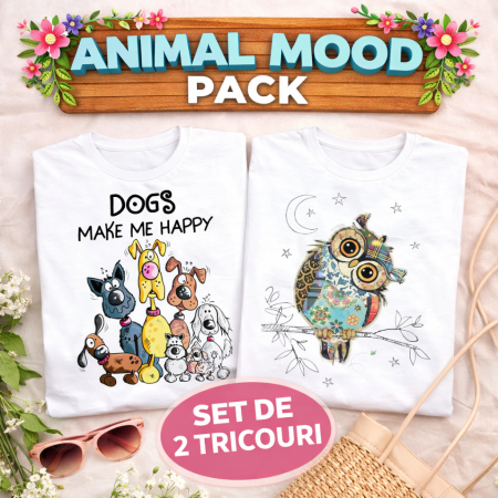 Animale - Set 2 Tricouri Animal Mood Pack
