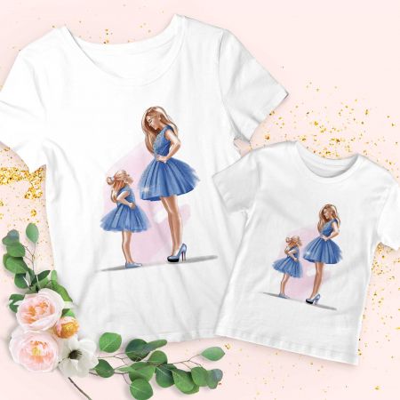 Seturi Tricouri - Set Blue Dress Mom