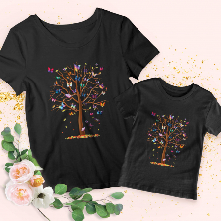 Seturi Tricouri - Set Butterflies Tree