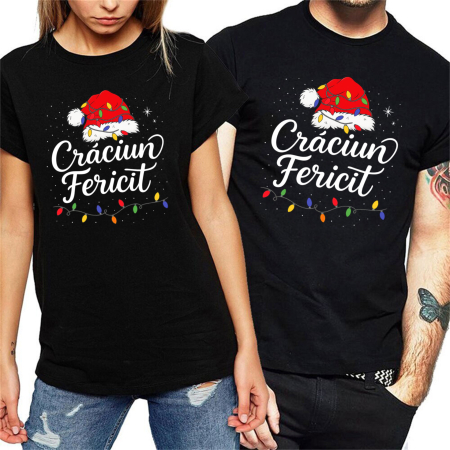 Seturi Tricouri - Set Cuplu Crăciun Vesel