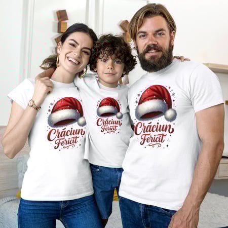 Tricouri Familie - Set Familie Căciula Moșului