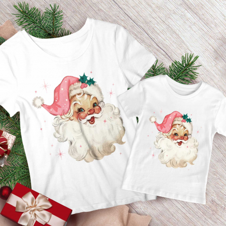 Seturi Craciun - Set Mama Copil Pink Santa
