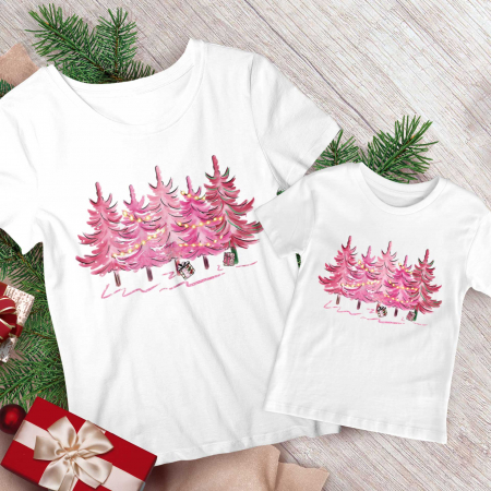 Seturi Craciun - Set Mama Copil Pink Trees
