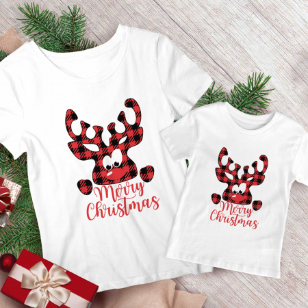 Seturi Craciun - Set Mama Copil Plaid Reindeer