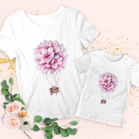 Seturi Mama Copil - Set Pink Flower Balloon