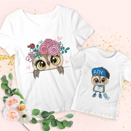Seturi Mama Copil - Set Blue Owls